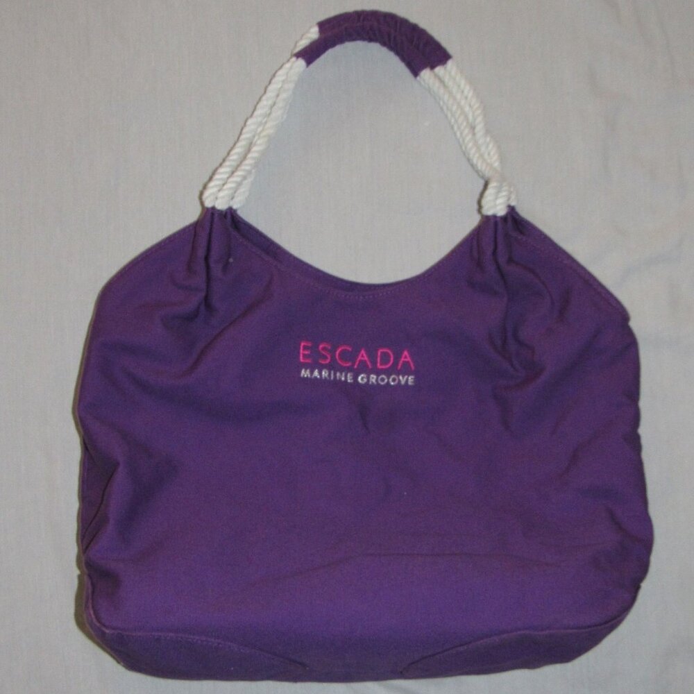 ESCADA MARINE GROOVE Purple Tote Bag Carry On Beach Travel Vacation